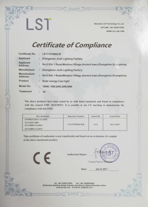 CE - Zhongshan Niudi Optoelectronic Technology Co., Ltd.