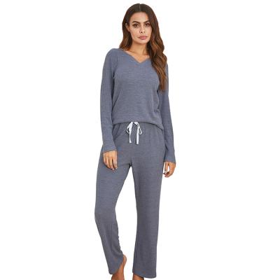 中国 Wholesale Autumn Winter Loungewear Woman Two Piece Breathable Pajamas Sleepwear Set Women Sleepwear 販売のため