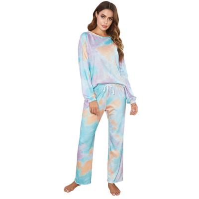 China High Quality Breathable Customization Homewear Nightgowns Tie Dye Suit Comfortable Casual Suits for sale