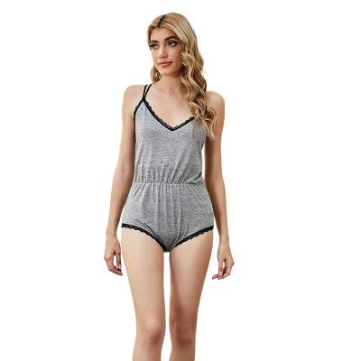 中国 Breathable 2022 Loungewear Women Sexy Short Sets Onesies Pajamas Cotton Sleepwear 販売のため