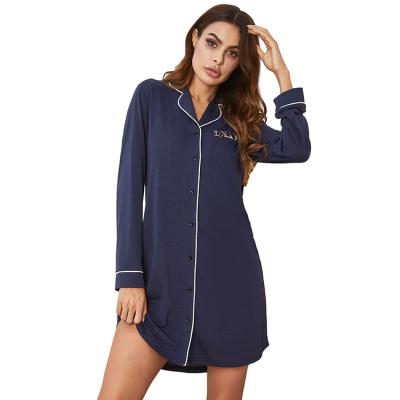 China Breathable Breathable Women Pajamas Loose Long Sleeve Pajamas Polyester 95% Spandex 5% à venda