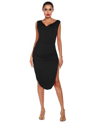 Κίνα Casual Dress Washable V-Neckline Women Dance Sleeveless Solid Slim Latin Dress προς πώληση