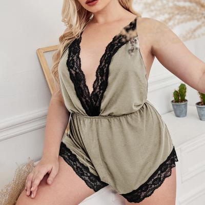 China Plus Size 2022 Sexy Loungewear Onesie Pajamas Plus Size Women's Sexy Nightwear Sleepwear for sale