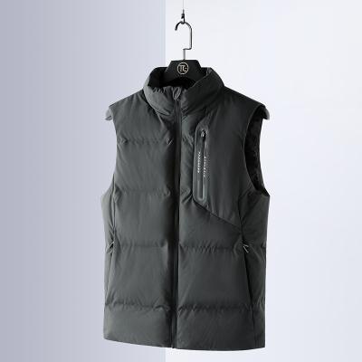 China Custom LOGO Zipper Jacket Quilted Down 2021 Men's Winter Warm Breathable Wholesale Vest Waistcoat For Men for sale