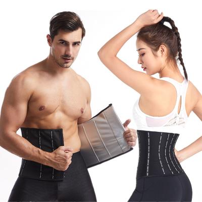 China Flygaga New Arrival Gym Sauna Linner Yoga Trainer Sport Fitness Exercise Wholesale Weight Loss Slim Waist Bands Sweat Belt Silver Unisex for sale