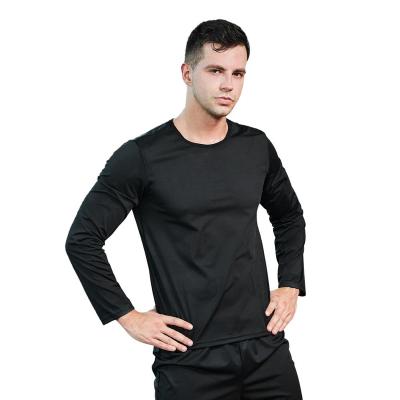 China Wholesale Spandex Sweat Shedding Long Black Spandex Flygaga T-shirt Men Sport Sauna Suit for sale