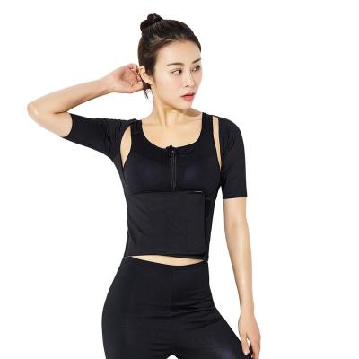 China Women Neoprene Sauna Body Sweat Suit QUICK DRY Zipper Non Slimming Vest Gym Workout Waist Trainer Corset For Weight Loss for sale