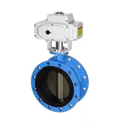 China General Type DN100 PN16 4 Inch 12V PTFE Lined Wafer Butterfly Valve Electric Motorized Ductile Iron for sale