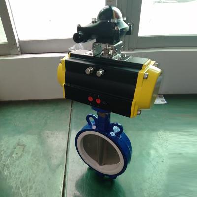 China 150LB PN16 Type Wafer Pneumatic Actuators DN50-DN600 Control Butterfly Valve for sale