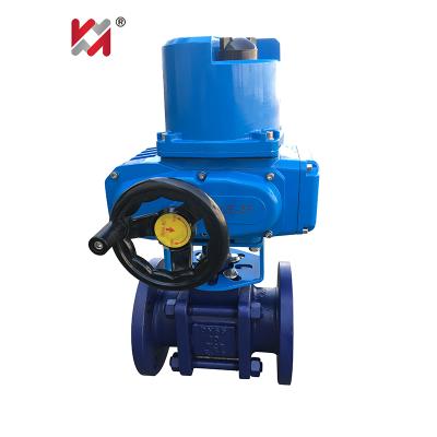 China General Electric Actuator Flange Stainless Steel 3 Way Motorized Ball Valve for sale