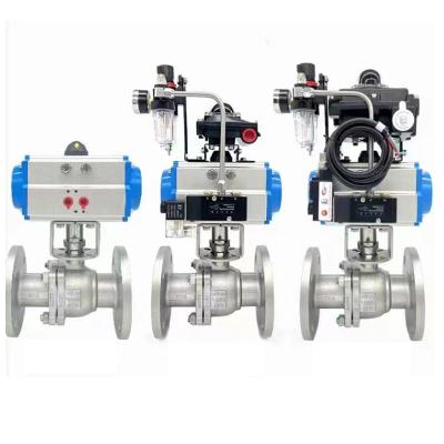 China General Pneumatic Soft Seal Flange 304 Stainless Steel Flange Ball Valve for sale