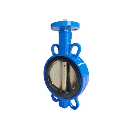 China Home Kitchen Grooved Universal Dn150 Wafer Hook Resilient Ductile Iron Semi Manual Stainless Flanged Type Butterfly Valve for sale