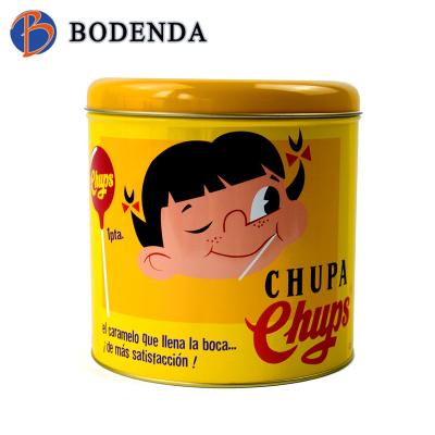 China Candy Above Safe Food Pop Eco - Friendly Tin Can Round Shaped Candy Cans for sale