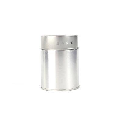 China Wholesale Recycled Materials Metal Spice Tins Round Metal Spices Food Packaging Tin Box With Small Holes for sale