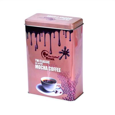 China Recycled Materials Wholesale Custom Printing Square Shape Coffee Empty Tin Can Metal Tea Tin Box for sale