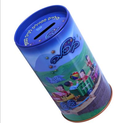 China Hot Sales Tin Box Custom Round Custom PACK Coin Bank Coin Bank Tin Can Money Tin Coin Box Piggy Bank for sale