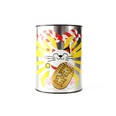 China Recycled Materials Customized Printed Custom Tin Can Saving Cheap Round Piggy Bank Invent Bank for sale