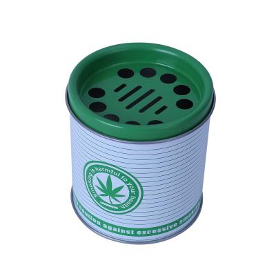 China Personal Care Tinplate Tobacco Ashtray Smoking Customer Printing Rolling Tin Ashtrays Wholesale for sale