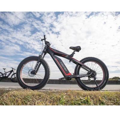 China Carbon Fibre 26 inch Super Light Carbon Fiber Frame E Bike 750W Powerful Electric Bike Fat Tire Ebike for sale