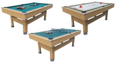 China MDF 3-in-1 bumper pool table with air hockey table and tennis table top for sale