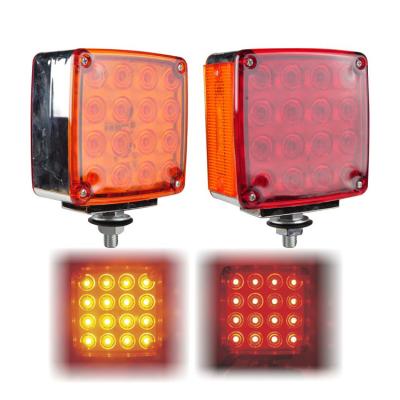 China 3Function 12 24v Universal Truck Trailer Square Double Faced Marker Side Clearance Led Lights for sale