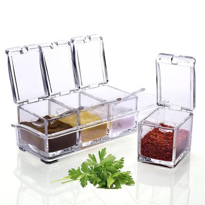 China Sustainable Custom Plastic Multi Containers Spice Sugar Salt Container for sale