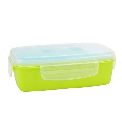 China Plastic Freshness Preservation 3 Compartment Food Container Bento Lunch Box With Ice Pack for sale