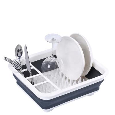 China High Freshness Keeping Sturdyl Dish Popular Collapsible Dish Folding Kitchen Drying Rack With Color Box for sale