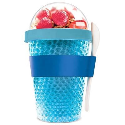 China Multifunctional Colorful Container 480ml / 150ml Double Wall Yogurt Cup Sustainable To Go With Freeze for sale