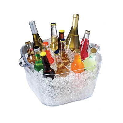 China Sustainable Heat Resistant Glass Bowl OEM Welcomed Transparent Beer Basket On Ice Party Wine Tub for sale