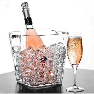 China Factory Sustainable Multifunctional Plastic Insulated Clear Square Ice Bucket for sale