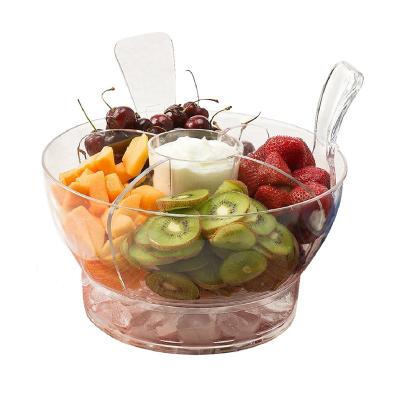 China Sustainable Serving Bowl Set Custom Chilled Ice Plastic Salad Bowl With Lid for sale