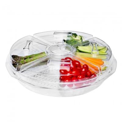 China Sustainable Food Serving Plate Antique Clear Plastic Appetizer Tray On Ice for sale