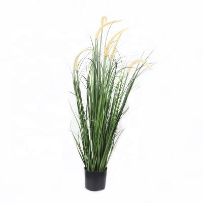 China Art Decor High Quality Factory Wholesale Fake Pampus PVC Onion Grass Simulation Artificial Decorative Plant in Pot for sale