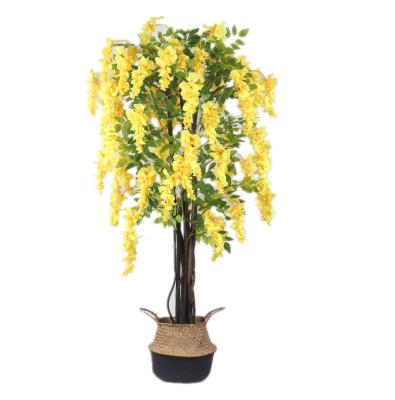 China Minimalist Amazon Hot Sale Artificial Potted Wisteria Tree For Garden Decoration for sale