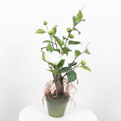 China Best Price Minimalist Home Decoration Indoor Plant Bonsai Tree Artificial Flowers Roses Tree for sale