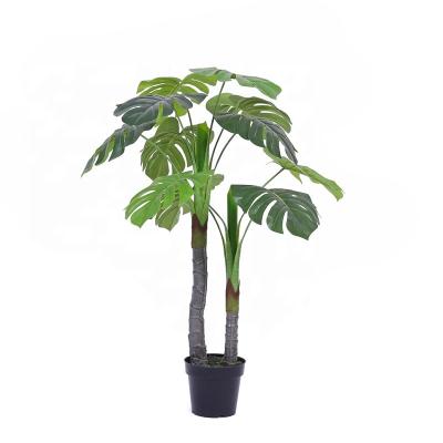 China Factory Sell PVC Coastal Cheap Artificial Bonsai Plant And Potted Monstera Tree For Decoration for sale