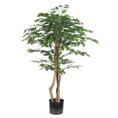 China Art Decor 130cm Real Wooden Trunk Artificial Ficus Tree Plant 7176 for sale