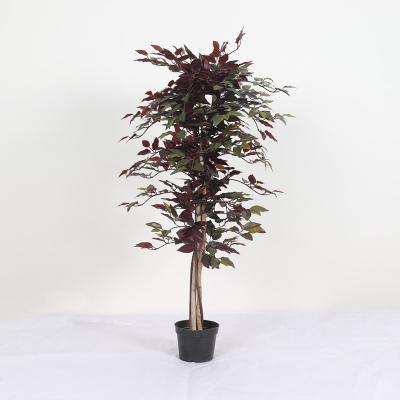 China Minimalist ins style decorative cheap artificial ficus plant, red banyan tree for event decor for sale