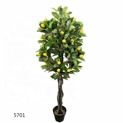 China Coastal Best Selling Sample Lemon Plastic Branch 1.35m Available Leaves Plants For Home Decorative Crystal Big Lemon Tree 5701 for sale