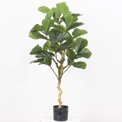 China Wholesale Art Decor PE Trunk Real Touch Artificial Fig Violin Leaf Tree Artificial Plant for sale