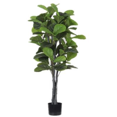 China PE Wholesale Home Trunk Decor Real Touch All Frond Violin Leaf Fig Tree Dark Green Artificial Plants for sale