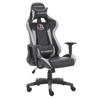 China Adult Gray Leather Reclining Kursi Gaming Gaming Chair (Height) Adjustable Wholesale Swivel for sale