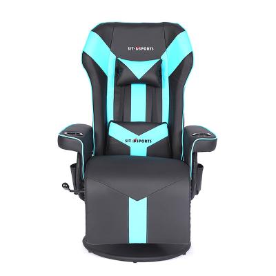 China (Size) Hot Sales Adjustable Leather Swivel Esport Gaming Chair Adjustable Push Back Massage Recliner Gaming Sofa for sale