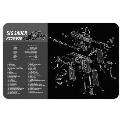 China GM-004 Rubber Gun Cleaner Mat Compatible For Sig Sauer P238/938, 11 X 17 Thick for sale