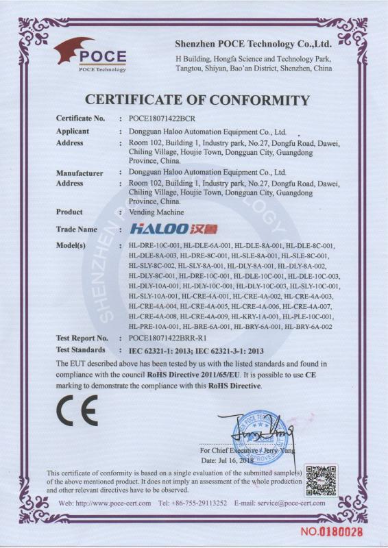 CE - Dongguan Haloo Automation Equipment Co., Ltd.