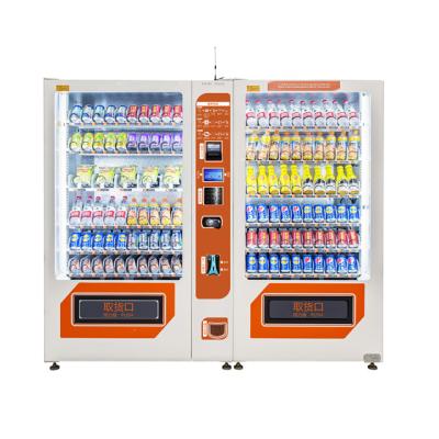 China Chilling Function Automatic Drinks And Combo Refrigerated Snacks Vending Machine With Bill Coin Payment Device for sale