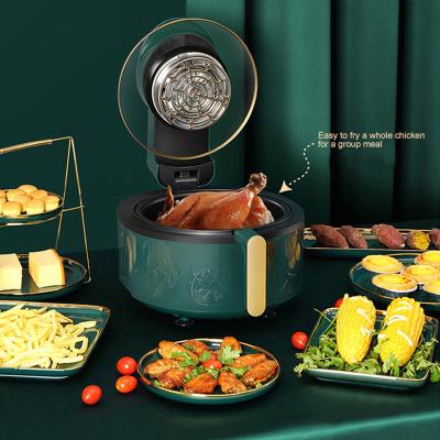 China Hotel 6L Large Size Large Size Glass Visual Green Restaurant Retro 6 Liter Fritadeira Mechanical Visible Air Fryer for sale