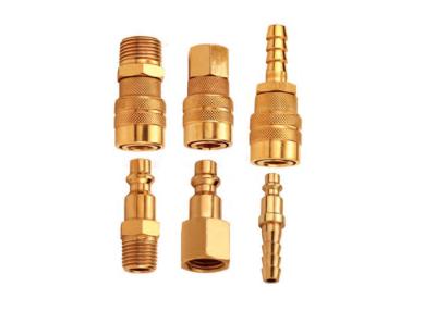 China LAM Pneumatic Brass Quick Coupling High Flow Single Shut Off for sale