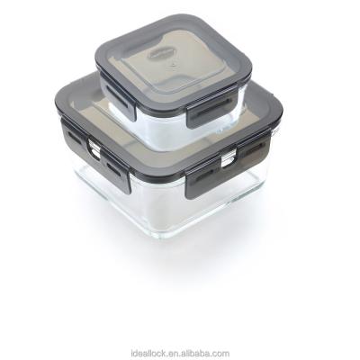 China High Quality Freshness Retention Borosilicate Fitted Glass Food Container for sale